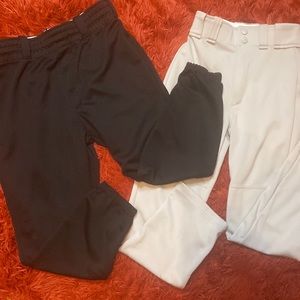 2 pair of Rawlings Baseball practice pants! Black- size L and Grey size S!